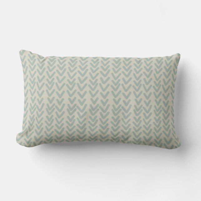 Coussin D'extérieur Boho V Motif Seafoam Vert Beige (Recto)