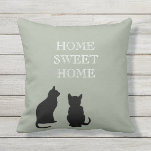 Coussin D'extérieur Bonbon à la maison vert à silhouttes modernes de