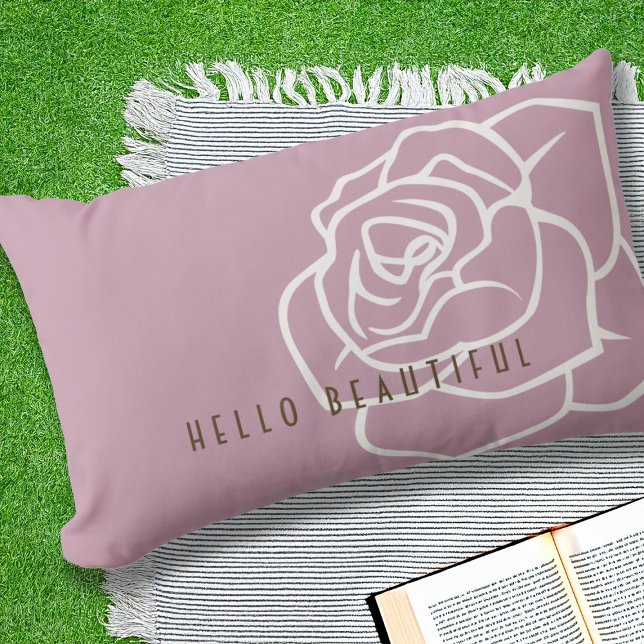 Coussin D'extérieur Bonjour belle - Rose rose moderne extérieur (Créateur téléchargé)
