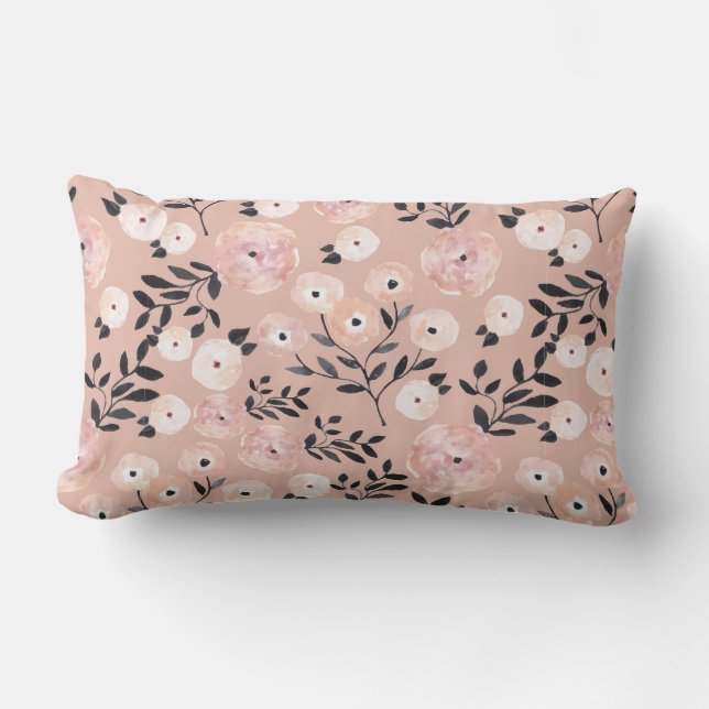 Coussin D'extérieur Botanique Whimsical Imprimé rose pâle extérieur (Recto)
