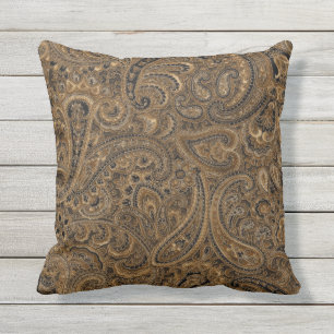 Coussin D'extérieur Brown Tone Vintage Paisley Motif