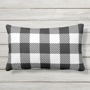 Coussin D'extérieur Buffalo Check Plaid noir blanc extérieur