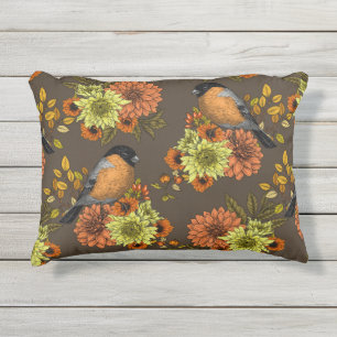 Coussin D'extérieur Bullfinch on autumn floral