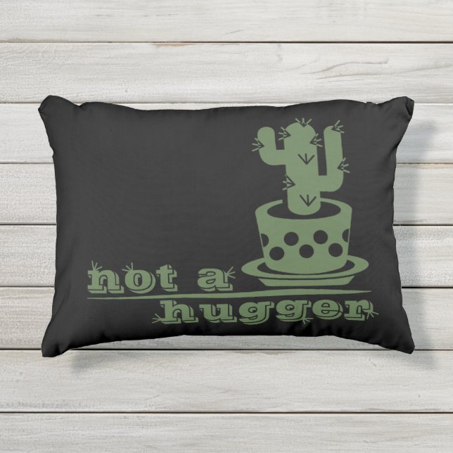 Coussin D'extérieur Cactus Pas un gros cactus drôle dire (Devant)