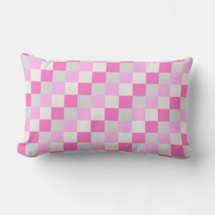 Coussin D'extérieur Candy Pink and White Check Motif extérieur