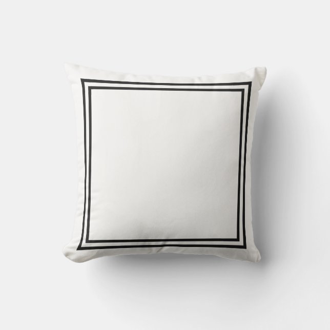 Coussin D'extérieur Carreau encadré par frontière noire et blanche (Recto)