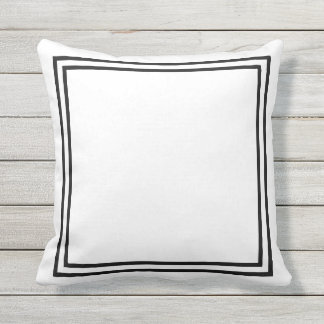 Coussin D'extérieur Carreau encadré par frontière noire et blanche