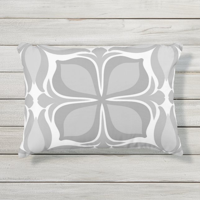 Coussin D'extérieur Carreaux géométriques neutres (Devant)