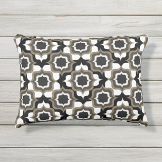 Coussin D'extérieur Carrelage Méditerranéen Rétro Noir Blanc Gris