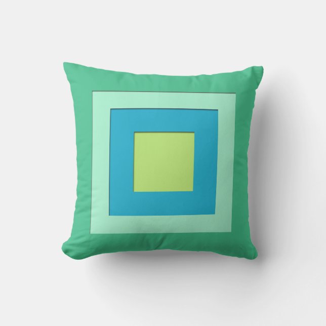 Coussin D'extérieur Carrés posés par moitié du siècle - vert de jade (Recto)