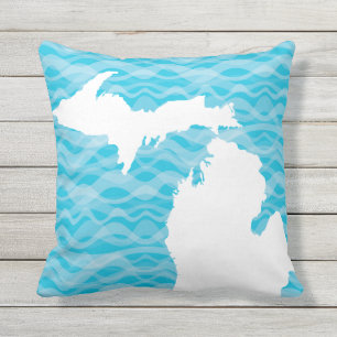 Coussin D'extérieur Carte du Michigan Yooper Non salé Michigander
