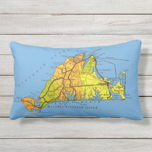 Coussin D'extérieur Carte du vignoble de Martha