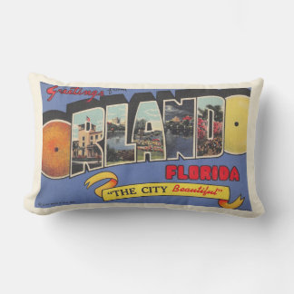 Coussin D'extérieur Carte postale Retro Orlando Salutation Jeu d'oreil