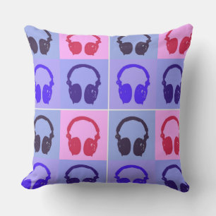 Coussin D'extérieur Casque Pop Art Head Téléphone