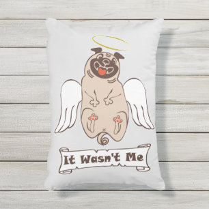 Coussin D'extérieur Ce n'était pas moi ange carlin drôle de citation