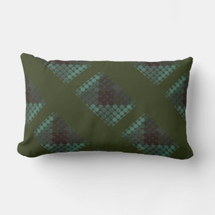 Coussin D'extérieur Cercle de la menthe ou de la fosse sur vert foncé,