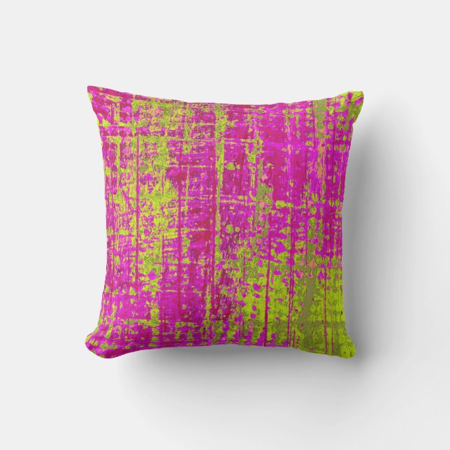 Coussin D'extérieur Chartreuse Kiss rose et vert Abstrait (Recto)