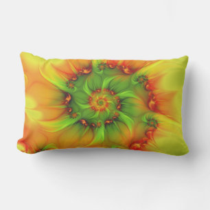 Coussin D'extérieur Chaud Été Vert Orange Abstrait coloré Fractal