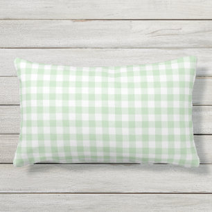 Coussin D'extérieur Chèque de Motif moderne Mint Green En vichy