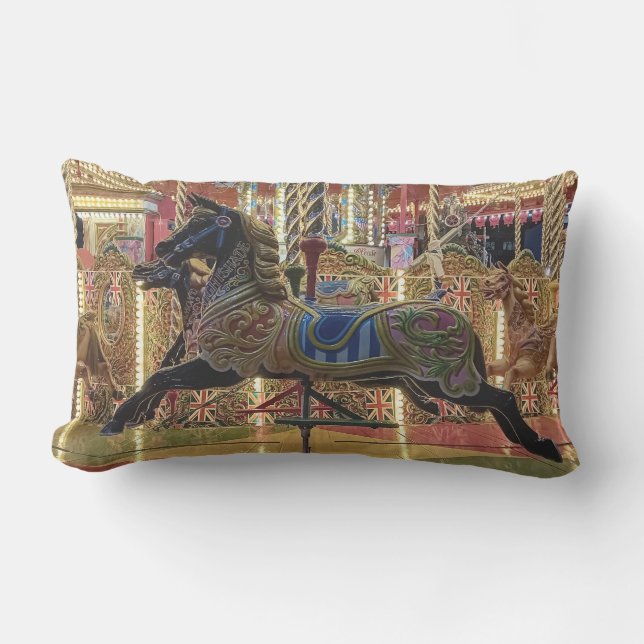 Coussin D'extérieur Cheval noir (Recto)