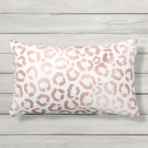 Coussin D'extérieur Chic Rose Gold Leopard Cheetah Poster de animal
