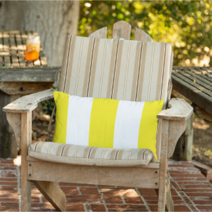 Coussin D'extérieur Chic Spring Yellow Retro Bold Mod Stripes Motif