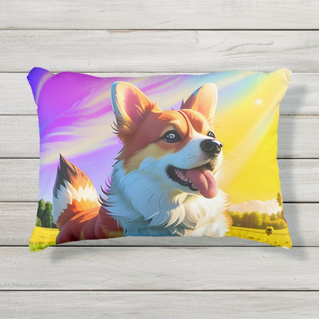 Coussin D'extérieur Chien Corgi Beau 2 (Devant)