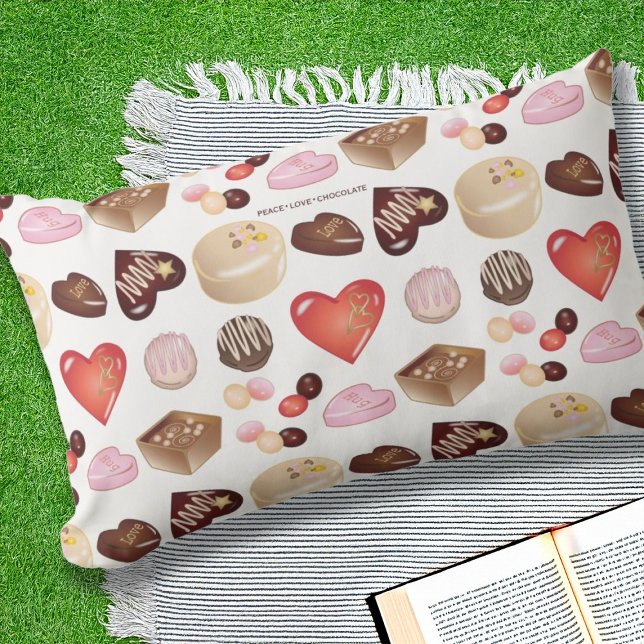 Coussin D'extérieur Chocolat moderne bonbons Coeur Motif extérieur (Créateur téléchargé)