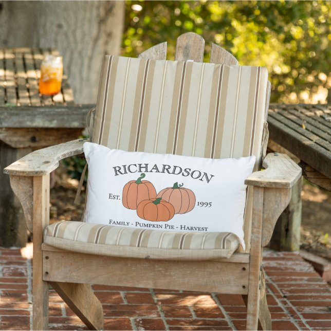 Coussin D'extérieur Citrouilles d'automne Année de création et nom de  (Chaise)