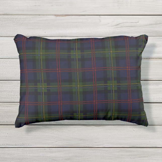 Coussin D'extérieur Clan Plaid Malcolm Purple Green Check Tartan (Devant)