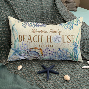 Coussin D'extérieur Coastal Beach House Nom de famille