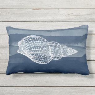 Coussin D'extérieur Coastal Shell Navy Bleu Blanc Extérieur