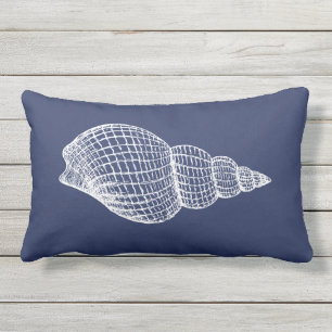 Coussin D'extérieur Coastère Shell Navy Bleu Blanc Lumbar extérieur Pi