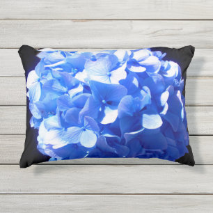 Coussin D'extérieur Cobalt bleu floral élégant bleu hydrangées