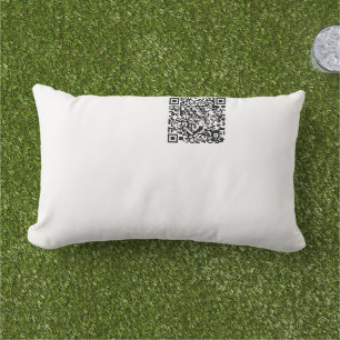 Coussin D'extérieur Code QR personnalisable Geek Abstrait noir et blan
