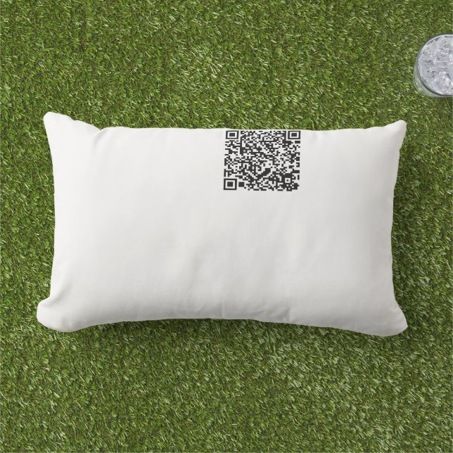 Coussin D'extérieur Code QR personnalisable Geek Abstrait noir et blan (Herbe)