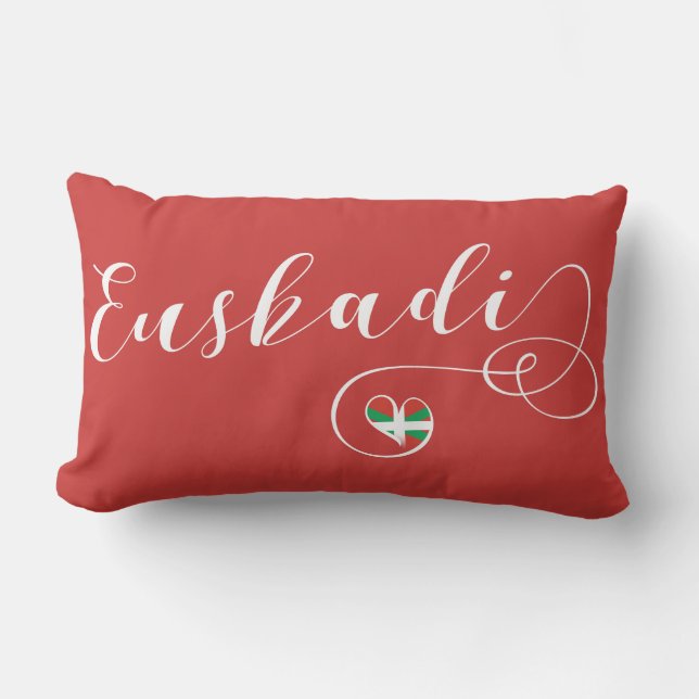 Coussin D'extérieur Coeur du drapeau Euskadi, Pays basque (Recto)