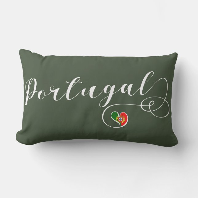 Coussin D'extérieur Coeur du drapeau portugais, Portugal (Recto)