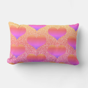 Coussin D'extérieur Coeur Motifs Valentine's Rose Gold Glittery mignon