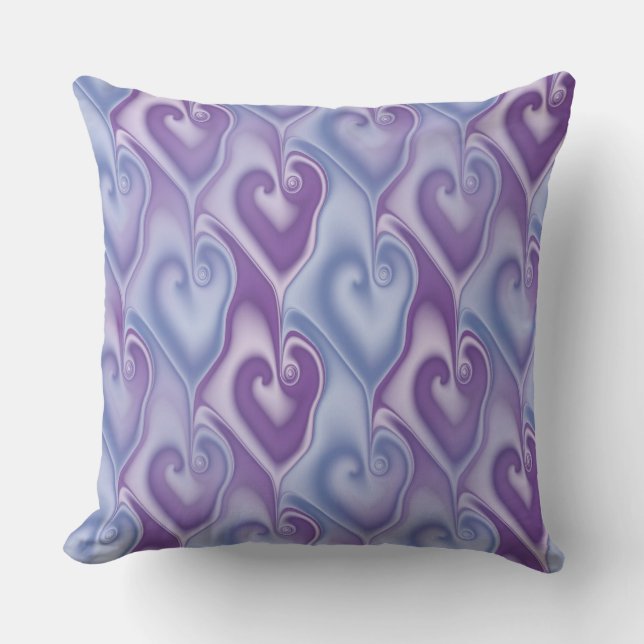 Coussin D'extérieur Coeurs fractaux motif sans faille + vos idées (Recto)