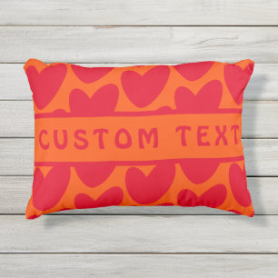 Coussin D'extérieur Coeurs rouges rétro et Super