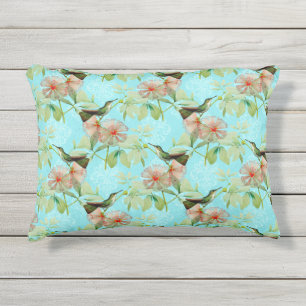 Coussin D'extérieur Colibri Oiseau-Mouche Feuille Verte Vibrations de