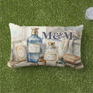 Coussin D'extérieur Collection de parfums de niche, aquarelle à monogr