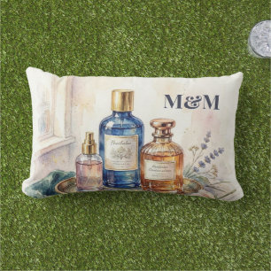 Coussin D'extérieur Collection de parfums de niche, aquarelle à monogr