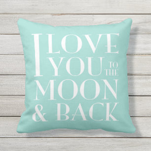 Coussin D'extérieur >Color< fait sur commande je t'aime à la lune et