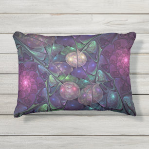 Coussin D'extérieur Coloré brillant Art Abstrait Fractal moderne