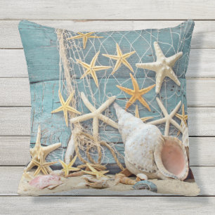 Coussin D'extérieur Conque orientée Shell de plage, étoiles de mer e