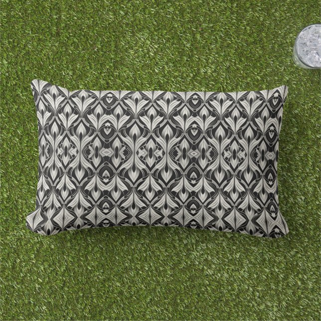 Coussin D'extérieur Contraste noir et blanc (Herbe)