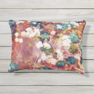 Coussin D'extérieur Cool, art tendance de motif fleuri romantique