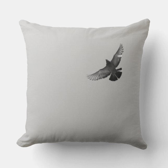 Coussin D'extérieur Cool moderne B&W vol oiseau design (Recto)